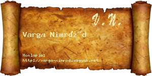 Varga Nimród névjegykártya