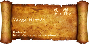 Varga Nimród névjegykártya